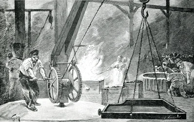 Vasöntöde a Saint-Maur utcában, Alexis Martin "Paris, Promenade dans les vingt arrondissements" című művéből, Párizs, 1890.